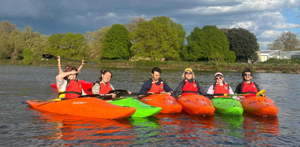 Canoe Club Group Kayaking on the Thames