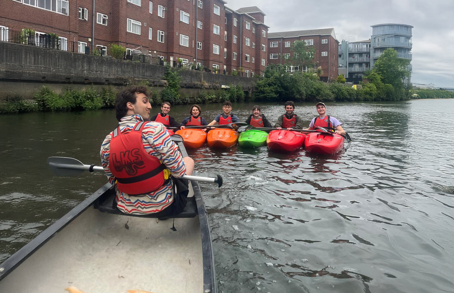 Adults Kayaking on the Thames